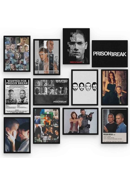 Prison Break 12 Parça Mdf (Ahşap) Tablo Ofis Boyu