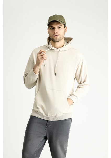 Kapüşonlu Oversize Pamuklu Sweatshirt