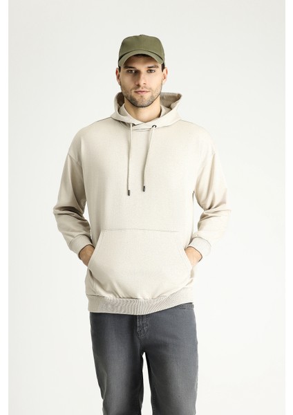 Kapüşonlu Oversize Pamuklu Sweatshirt