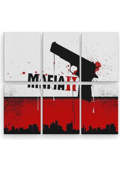 Mafia 6 Parça Ahşap Mdf Tablo NHL1294