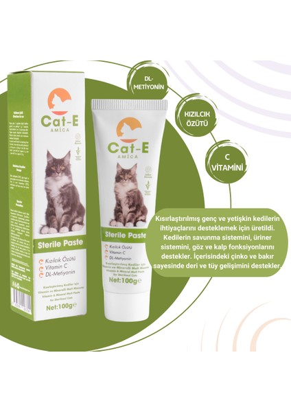 Sterile Paste Kısırlaştırılmış Kediler İçin Vitamin ve Minarelli Malt Macunu