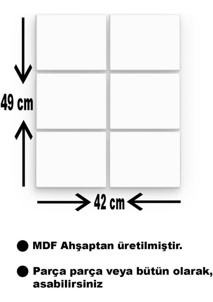 Gta BLL2766 6 Parça Ahşap Mdf Tablo NHL7263