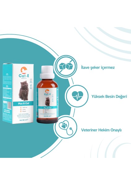 B Plus Kediler İçin Tüy Sağlını Destekleyici Multivitamin Damla