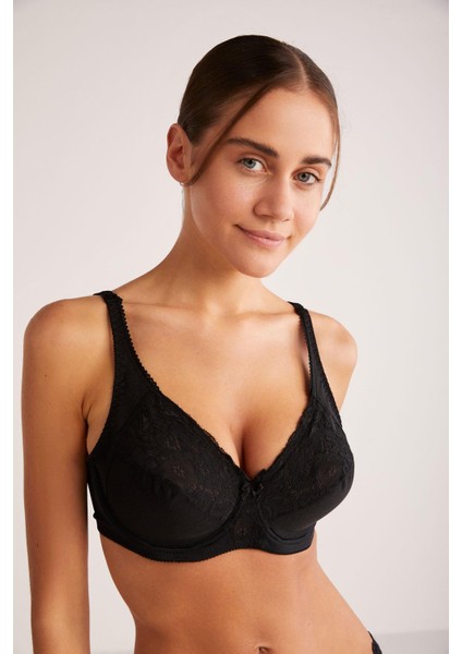 Rosenna Siyah Balenli Telli Toparlayıcı Sütyen
