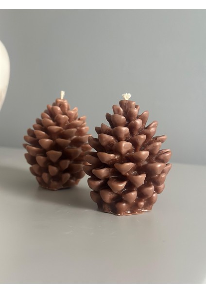 Çam Kokulu Ikili Kozalak Dekoratif Mum fiyatları