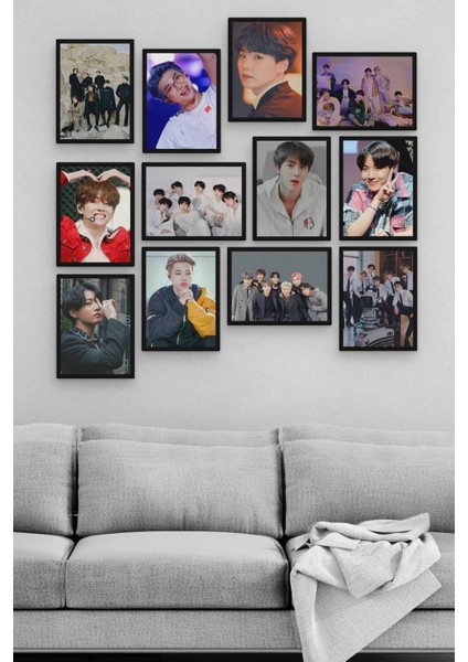 Bts 12 Parça Ahşap Mdf Tablo ZLLTB273