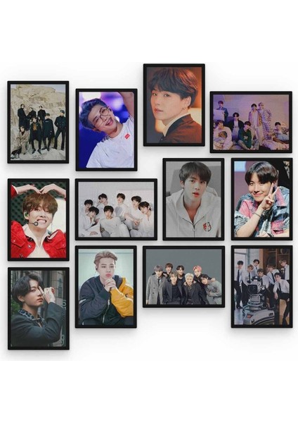 Bts 12 Parça Ahşap Mdf Tablo ZLLTB273