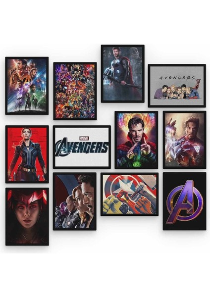Avengers 12 Parça Ahşap Mdf Tablo ZLLTB415