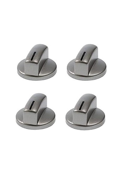Supervac Bosch ve Siemens ile Uyumlu Ocak Fırın Düğmesi, 4'lü Set, Gri