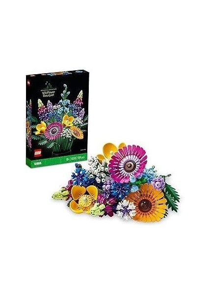 LEGO Icons Kır Çiçekleri Buketi 10313 Yapım Seti - Yetişkinler Için Dekoratif ve Koleksiyonluk Kendin Yap Çiçek Buketi Yapım Seti (939 Parça)