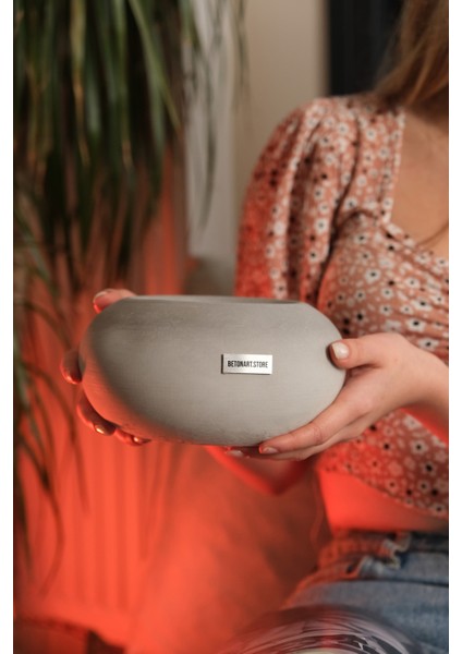 Ateş Çukuru ( Nell ) Minimal Masa Üstü Şömine Dekor Beton Şömine+ 500ML Bioetanol Yakıt Hediye