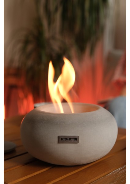 Ateş Çukuru ( Nell ) Minimal Masa Üstü Şömine Dekor Beton Şömine+ 500ML Bioetanol Yakıt Hediye fırsatları