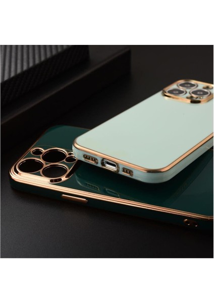 Apple iPhone 13 Pro Uyumlu Kılıf Golden Silikon Kılıf Beyaz