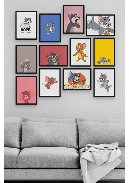 Tom ve Jerry 12 Parça Ahşap Mdf Tablo ZLLTB236