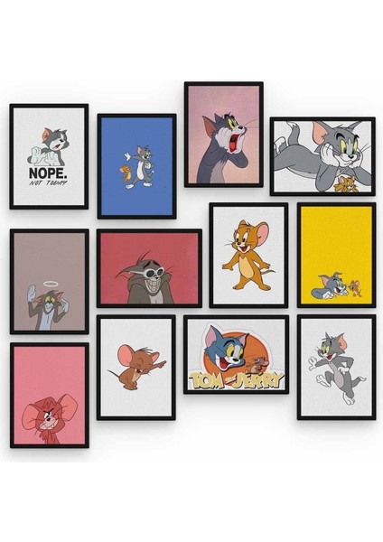 Tom ve Jerry 12 Parça Ahşap Mdf Tablo ZLLTB236