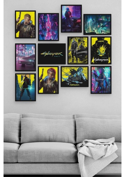 Cyberpunk 12 Parça Ahşap Mdf Tablo ZLLTB263