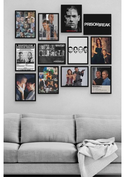 Prison Break 12 Parça Ahşap Mdf Tablo ZLLTB432
