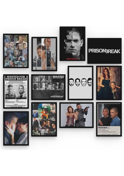 Prison Break 12 Parça Ahşap Mdf Tablo ZLLTB432