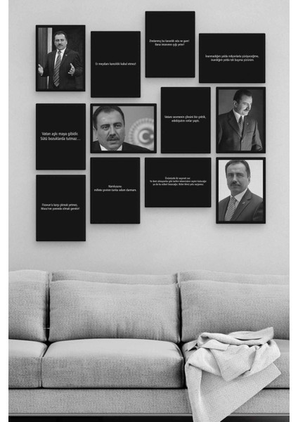 Muhsin Yazıcıoğlu 12 Parça Ahşap Mdf Tablo ZLLTB281