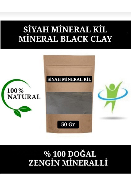 Siyah Mineral Kil 50 gr Siyah Kil Maskesi Siyah Yüz Maskesi.