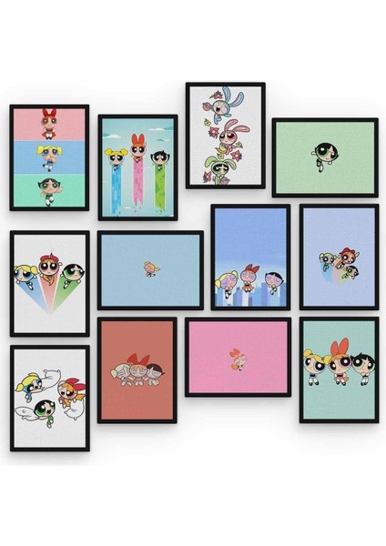 Powerpuff Girls 12 Parça Ahşap Mdf Tablo ZLLTB151