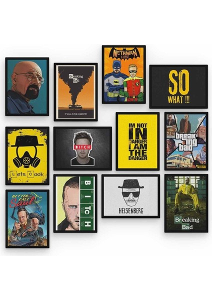 Breaking Bad 12 Parça Ahşap Mdf Tablo ZLLTB374