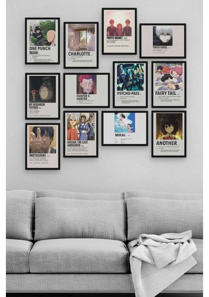 Anime Poster 12 Parça Ahşap Mdf Tablo ZLLTB345