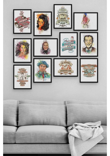 Yeşilçam Poster 12 Parça Ahşap Mdf Tablo ZLLTB174