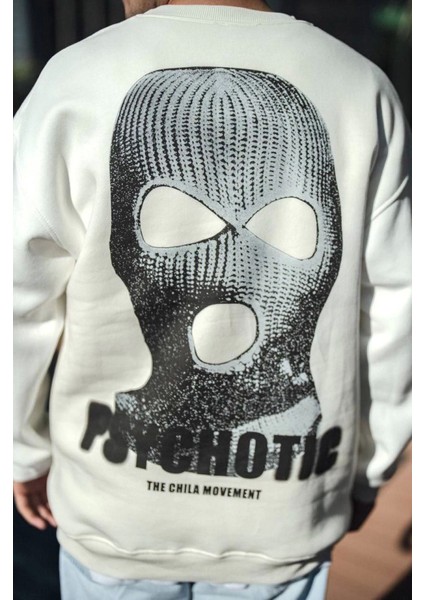 Kışlık Bisiklet Yaka Baskılı Sweatshirt - Beyaz fiyatları