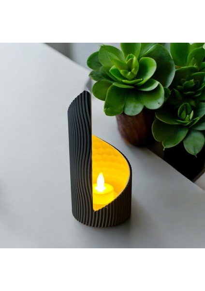 Modern Tasarım Bal Peteği LED Mumluk | 3D Baskı & Özel Ambiyans Işığı