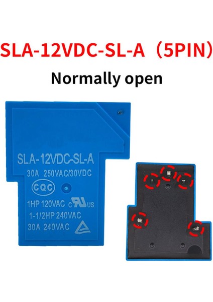 12V 30A Röle T Tip SLA-12VDC-SL-A - 5 Pin Mavi
