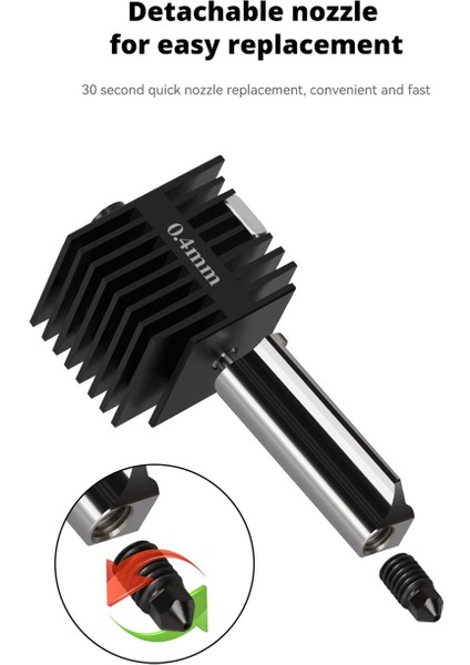 Bambu Lab A1-A1 Mini Sertleştirilmiş Çelik Nozzle 500°C(0.4MM)