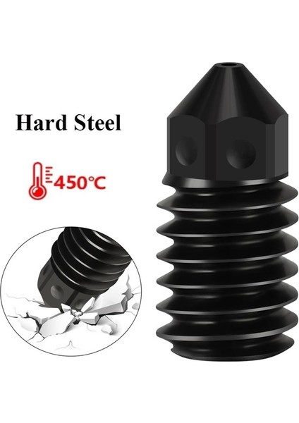 Bambu Lab A1-A1 Mini Sertleştirilmiş Çelik Nozzle 500°C(0.8MM)