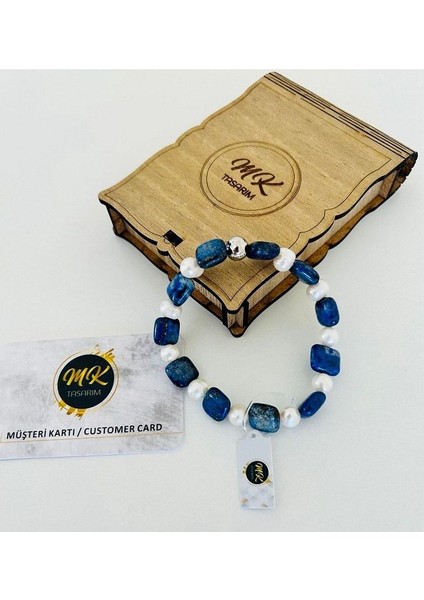 Gerçek İnci -Lapis Lazuli Bileklik MKT.1.048