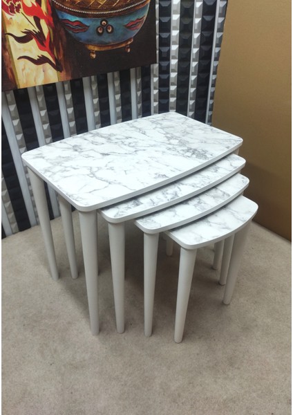 4'lü Mdf Lam Zigon Sehpa Takımı