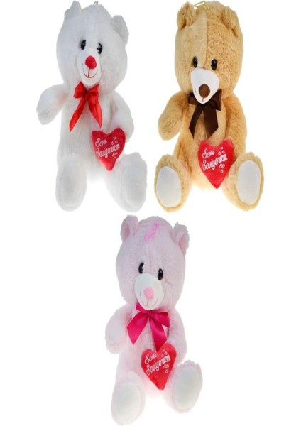 Peluş 30 cm Kalpli Ayı PL62272