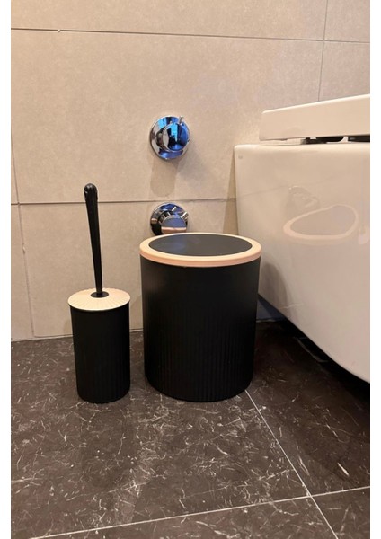 5'li Banyo Seti, Şık Tasarımlı, Beyaz ve Siyah Renk Seçenekleri,pudra Renk Detaylar, Yerli Üretim Türk Malı fırsatları