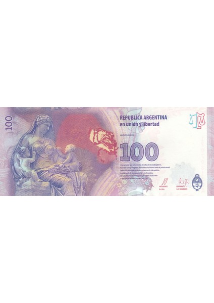 Arjantin 100 Peso, Hatıra, Eva Peron, Eski Yabancı Kağıt Para ,2012 "çil"