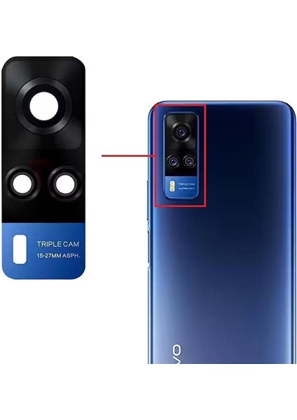 Vivo Y51 2020 Ile Uyumlu Kamera Camı Mavi V2030 V2031