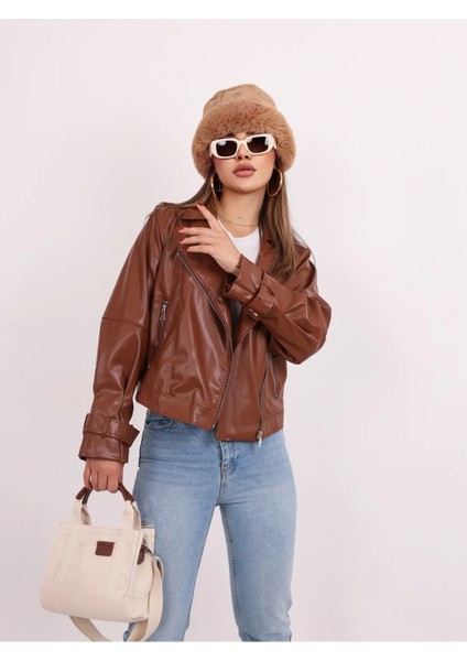 Kadın Oversize Deri Ceket