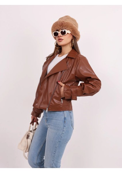 Kadın Oversize Deri Ceket