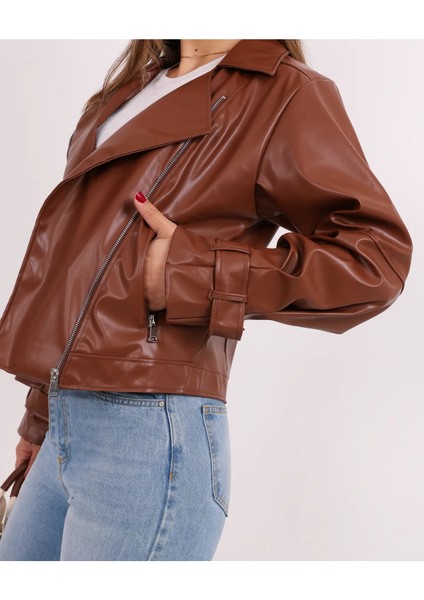 Kadın Oversize Deri Ceket