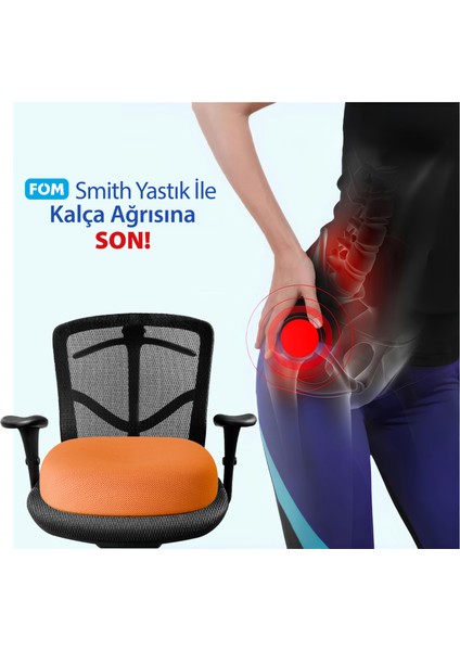Smith Visco Konforlu ve Rahatlatıcı Oturma Simidi Yastık, Ortopedik, 45 x 44 x 8, Turuncu