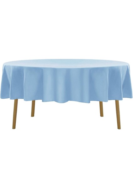 Sıvı Geçirmez Dertsiz Oval Masa Örtüsü Mavi + 6 Peçete