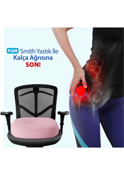 Smith Visco Konforlu ve Rahatlatıcı Oturma Simidi Yastık, Ortopedik, 45 x 44 x 8, Pembe