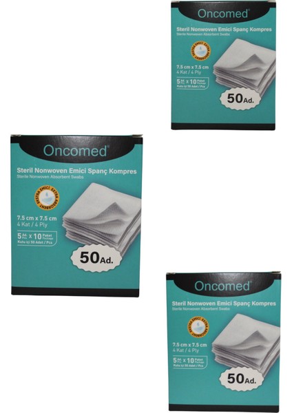 Gaz Kompres Steril Nonwoven 150 Adet 7,cm x 7,5cm