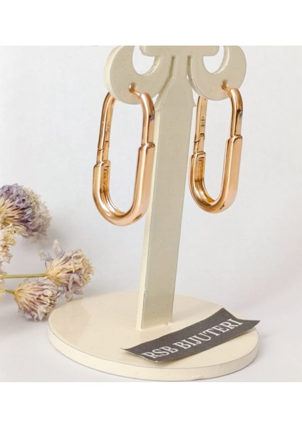 Küpe Oval Xupingg Rodyum Altın Kaplama 316L Çelik