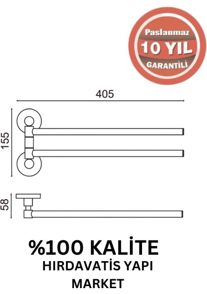 Paslanmaz Pirinç Flora İkili Döner Havluluk Altın Sarı Gold fiyatları