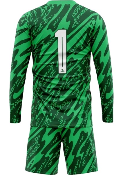 Erkek Uzun Kollu Yeşil Nefes Alabilen Kaleci Forması ve Şortu Goalkeeper Jersey Gk DMNF5587 modelleri
