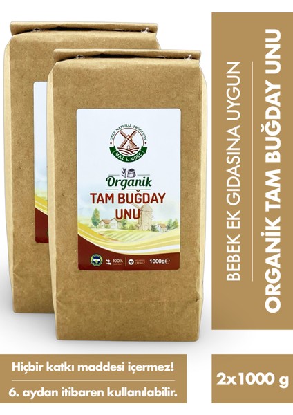 Organik Tam Buğday Unu 2 x 1 kg